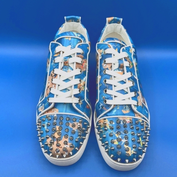 Christian Louboutin Louis Junior Spikes Odissey Greek Islands Print Size 45 NEW - Picture 7 of 12